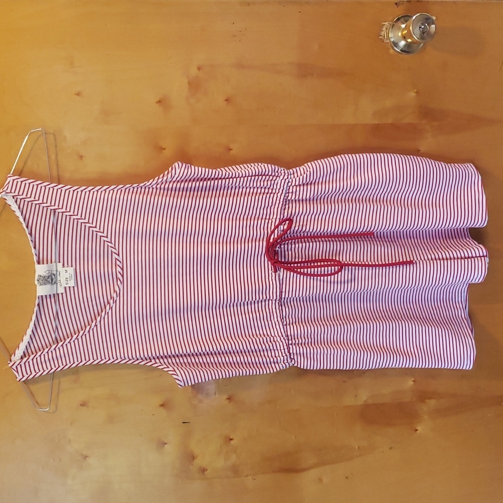 Lili's Closet Red & White Striped Romper